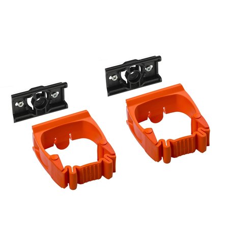 TOOLFLEX One-size-fits-all, Click-n-go Tool Holder with Wall Adapter, Orange, 2PK TF2-0